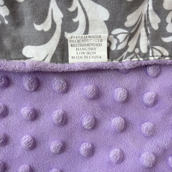 Carseat Canopy Cover Baby Girl Purple Gray Floral Fleece Minky Feminine Washable - Picture 11 of 11